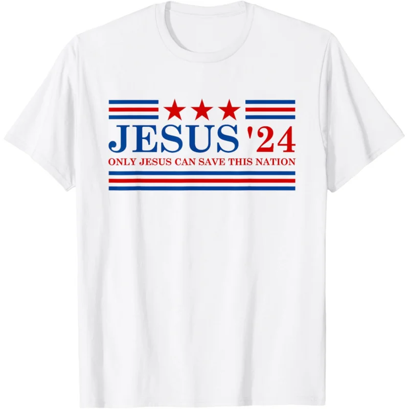 

Jesus Christ 2024 President USA Election Political Parody Adult Men's and Women's Loose T-shirt