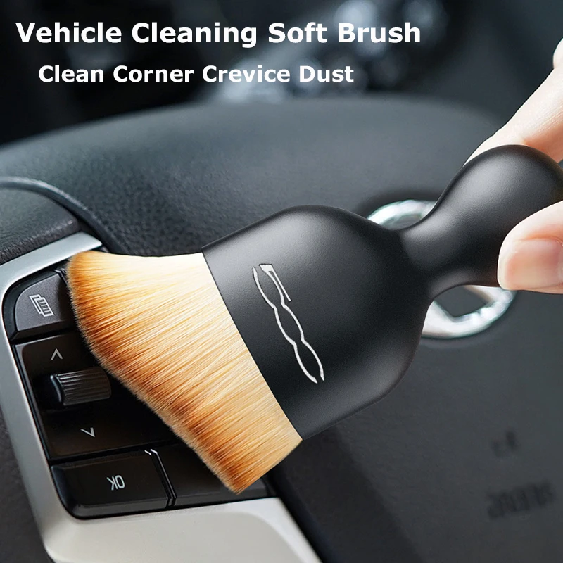 1PC Car Interior Cleaning Soft Brush Dust Tools For Fiat 500 Tipo Punto 500x Bravo Stilo Ducato Abarth 695 595 124 Accessories