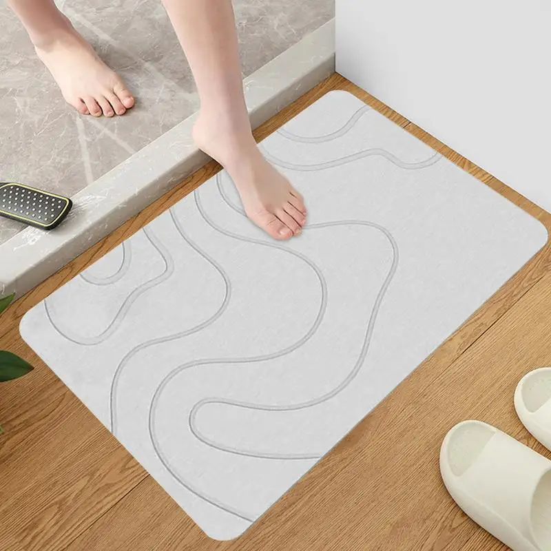 Absorbent Stone Bath Mat Diatom Mud Soft Mat Quick Drying Diatomite Stone Washable Door Mat Bathroom Rugs Floor Mat Entryway