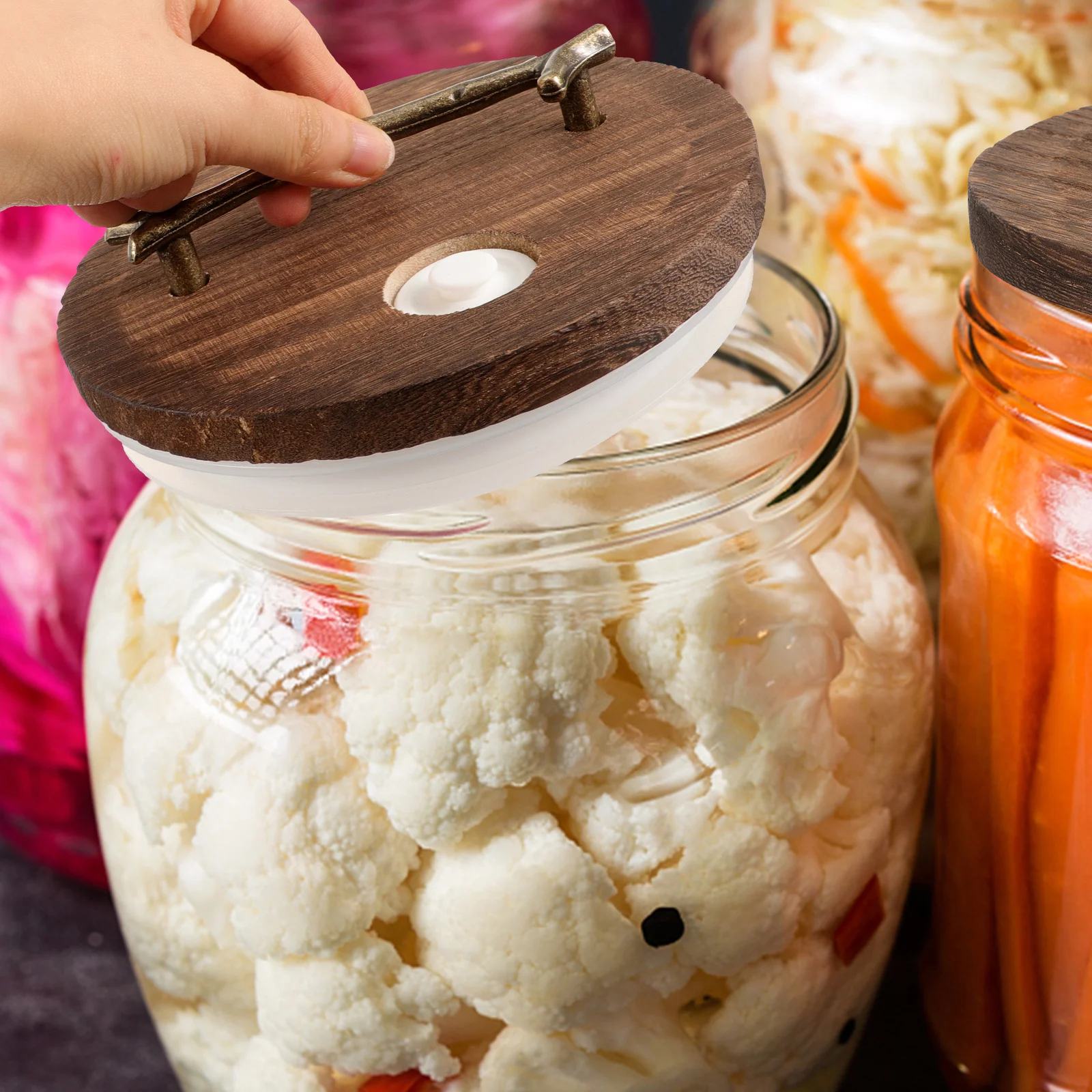 

Bamboo Lid Exhaust Valve Beverage Dispenser Practical Home Party Wedding Buffet Bar Use Bamboo Lid with Exhaust Valve