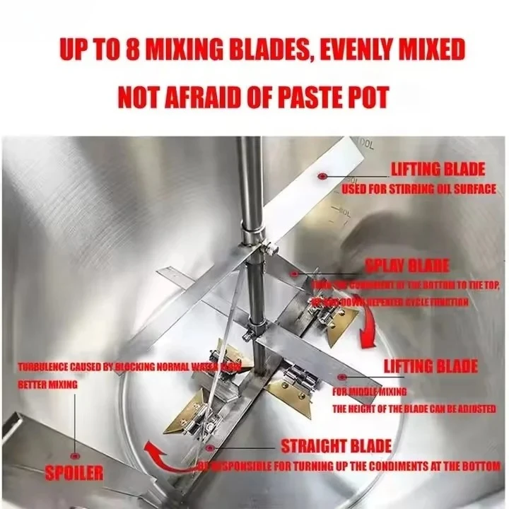 Good  Use Food Heat Machine Sugar Sauce Cooking Pots With Mixer/Jam Jacketed Cooker With Agitator/Candy Cooking Machine
