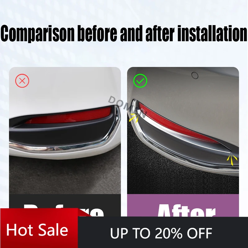 DOMEN New For Lexus ES200/ES250/ES300h/ES350 VII Modified Car Rear Fog Light Decoration Bright Strip Car Exterior Decoration Acc