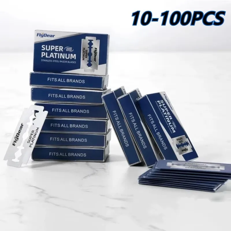 10/100pcs Safety Stainless Steel Men'S Razors Blades Classic Double Edge Razor Blades For Professional Barber Hair Removal Tools