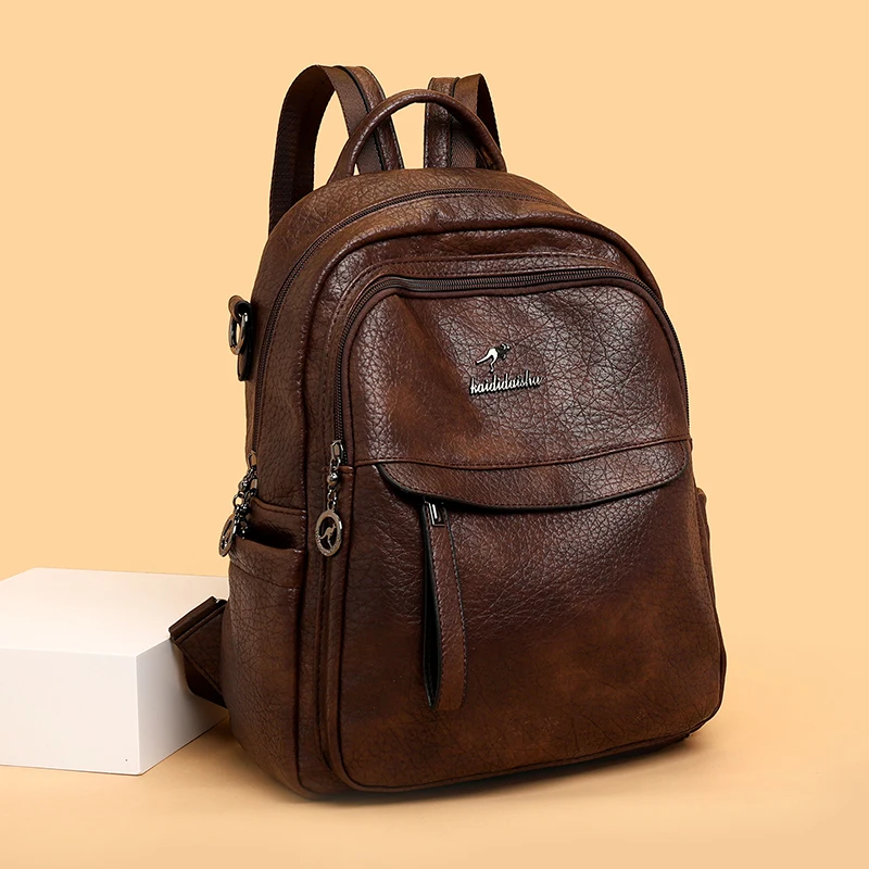 Mochila de Cuero de Alta Calidad para Mujer, Gran Capacidad, Mochila de Viaje, Bolsos Escolares de Moda, Bolsos de Hombro para Mujer, Novedad 2026