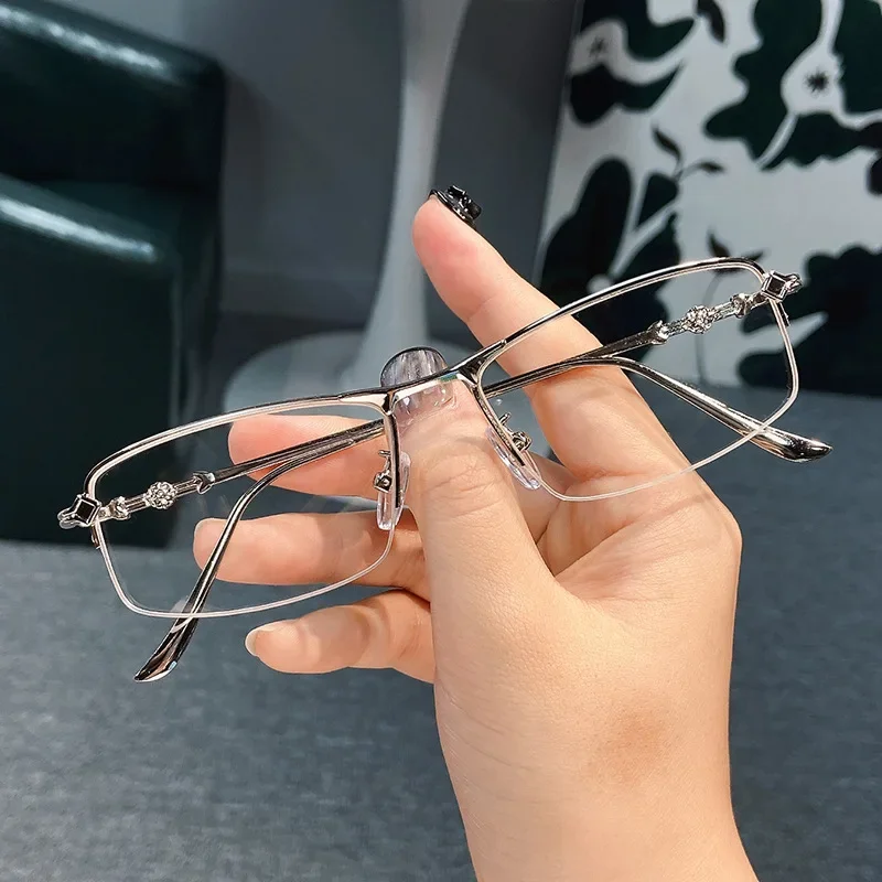 Fashion Trend Minus Glasses for Women Men Vintage Half Frame Computer Myopia Eyewear Anti Blue Light Finished Near Sight Glasses