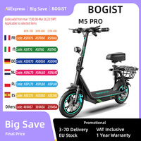 New upgrade Bogist M5 Pro+ 500W 48V 15Ah 12.5 inch inflatable wheels Electric Bike with Storage basket and front shock adsorptio