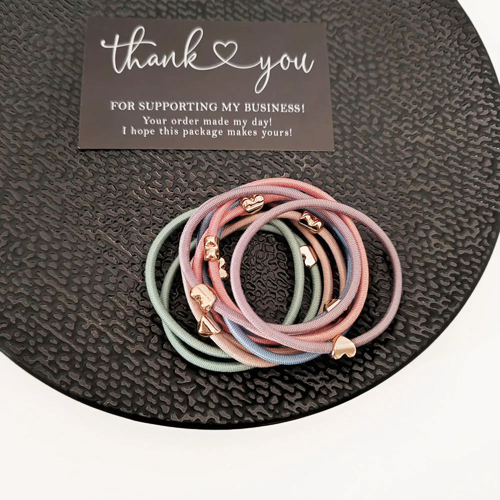 High Elasticity Geometric Hair Rope Simple Temperament Tied Hair Loop 10pc Spring Colorful Heart Elastic Hair Bands