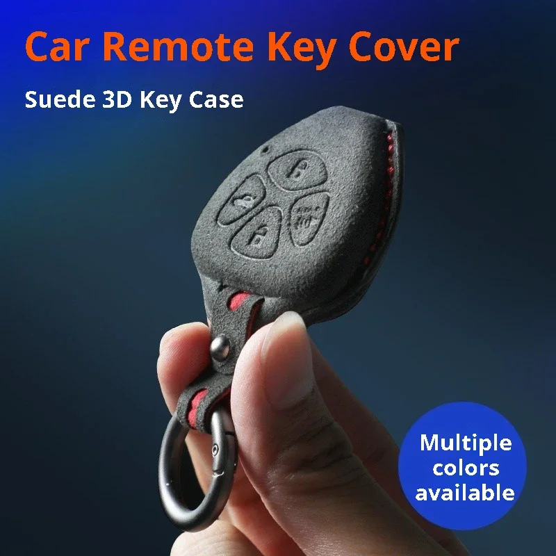 Car Remote Key Cover Fit For Corolla Land Cruiser Prado RAV4 Camry Reiz Mark X Suede 3D Key Fob Cover Key Case Keychian Holder