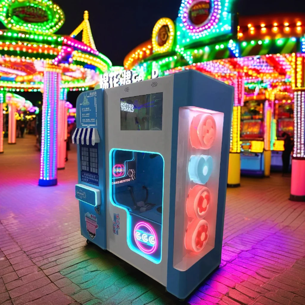 Preço comercial profissional totalmente automático da máquina de venda automática de algodão doce fada