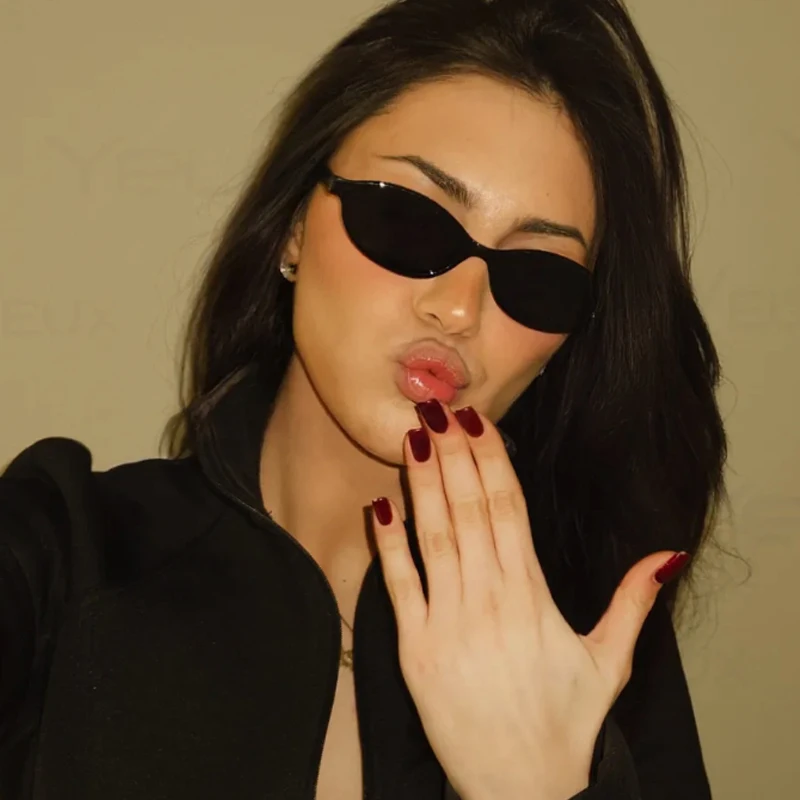 Protective Glasses 1pcs Fashion Small Frame Elliptical Sunglasses Women Colorful Lens Glasses Simple Design Sun Glasses UV400