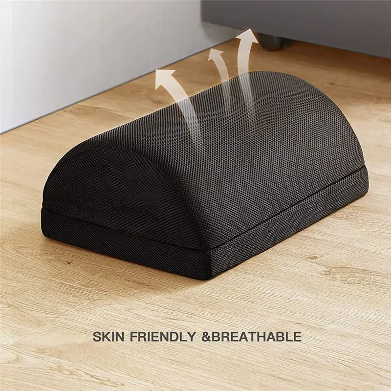 A21Q -1 PCS Foot Rest Under The Work Desk, Black Double-Layer Adjustable Footstool Suitable For Office