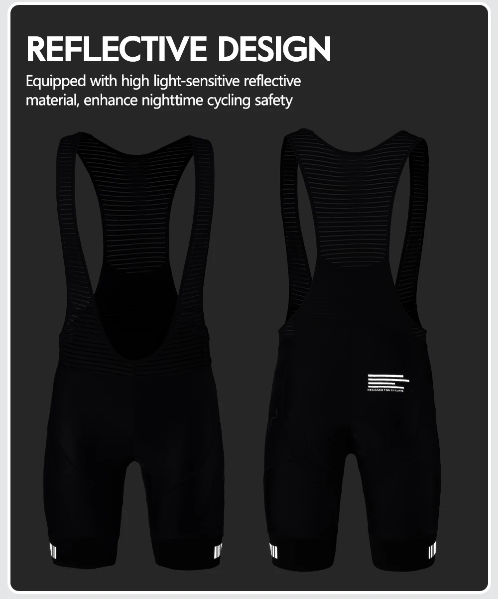RION Herren Radsport-Trägerhose Gepolsterte Tights Rennrad MTB Fahrradbekleidung Atmungsaktive 5H Reithose Outdoor-Sportausrüstung – Detail 6