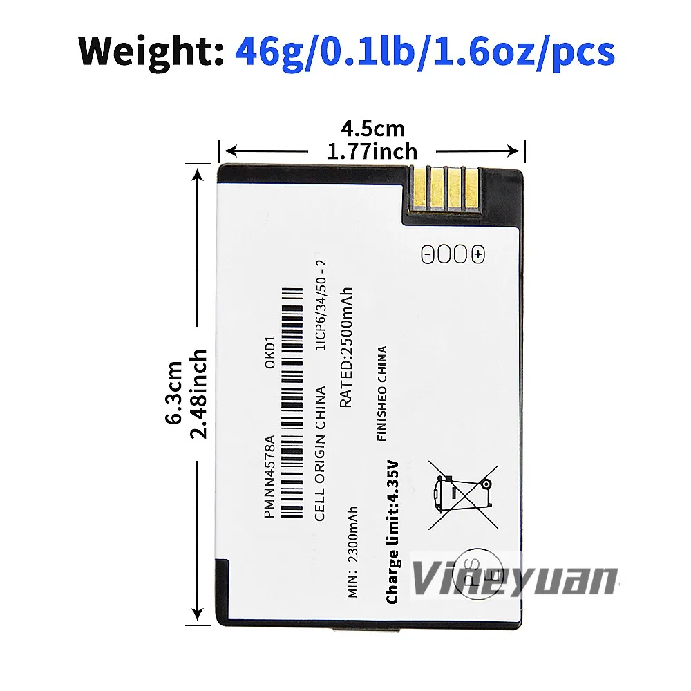 Imagem -06 - Bateria de Íon de Lítio para Motorola Rádio Bidirecional Bt110 Bateria Pmn4578a Pmnn4578 Dtr600 Dtr700 Dtr720 Tlk100 Tlk110 2500mah 10 Pcs