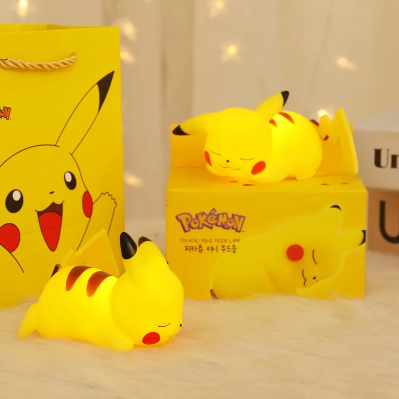 Pokemon Pikachu Night Light Glowing Children Toy Pokemon Pikachu Cute Bedside Lamp Children's Birthday Christmas Present