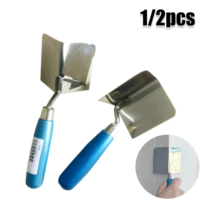 

1/2pcs Stainless Steel Drywall Corner Tool Knife Flexes 90 Degree Corner Mudding Finish Tool Finishing Trowel Construction Tools