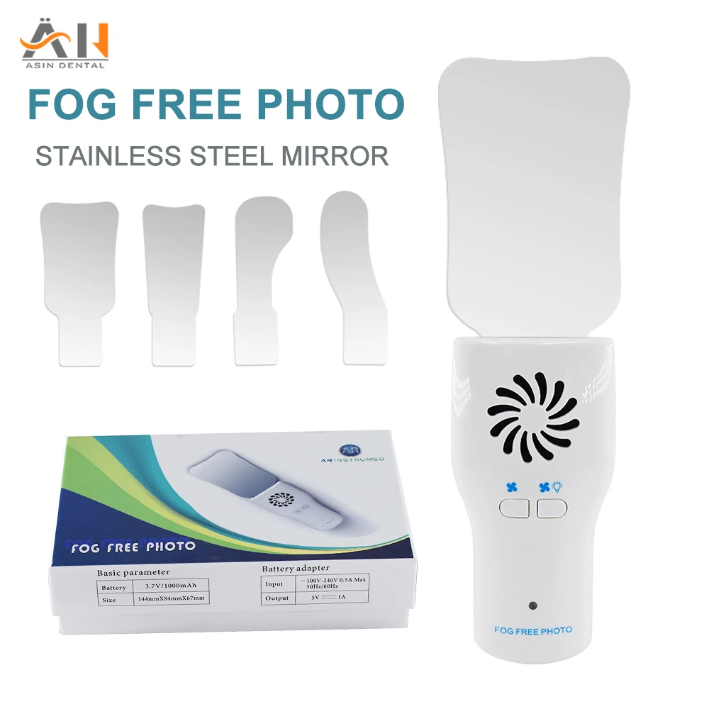 Dental oral photography mirrors Set Intraoral Photography Stainless Steel Mirror with LED Light for Buccal Occlusal Lingual