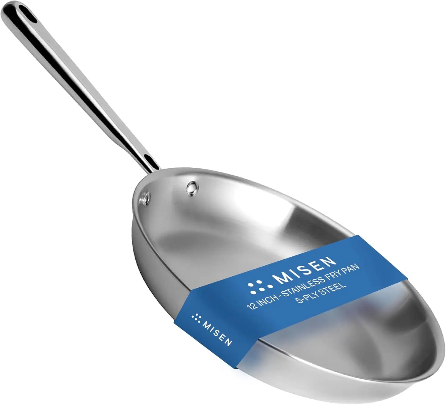 

5-Ply Stainless Steel 12" Frying Pan - Induction, Gas & Electric Compatible - Dishwasher Safe, Oven Safe to 800°F