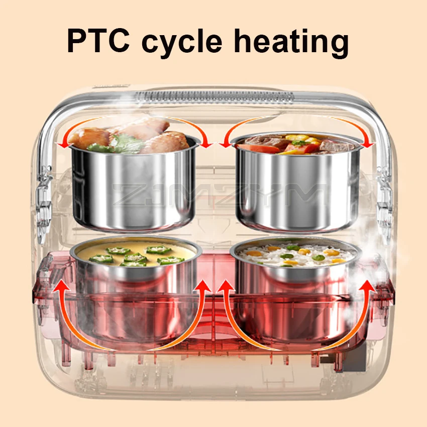 Electric Lunch Box with 2/4 Inner Pot 24H Smart Appointment Portable Multicooker Hot Pot Heating Lunch Box Food Warmer Container