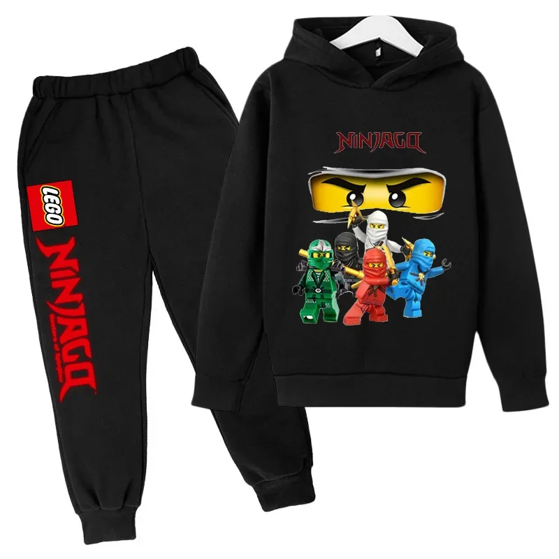 Lego Phantom Ninja Kids Wear Boys Clothes Girls Long Sleeved Hoodie Casual Sports Hoodie Kids Wear Boys Coat and Sweatpants Suit