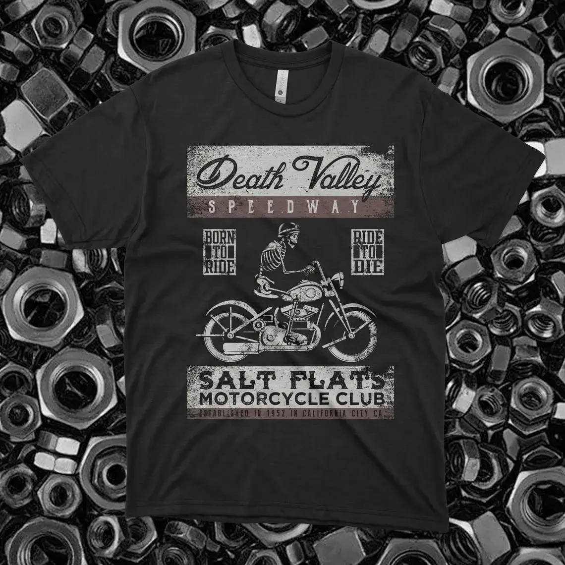 

Death Valley Speedway Motorcycle Club Cool Dad Biker Gift T-Shirt 100% Cotton O-Neck Short Sleeve Casual Mens T-shirt Size S-3XL
