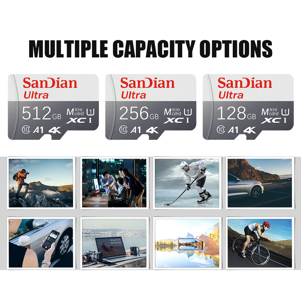 Original Micro TF SD Card 2TB High Speed 1TB TF SD Memory Card 1TB Mobile Phone Computer Camera Flash Memory Card