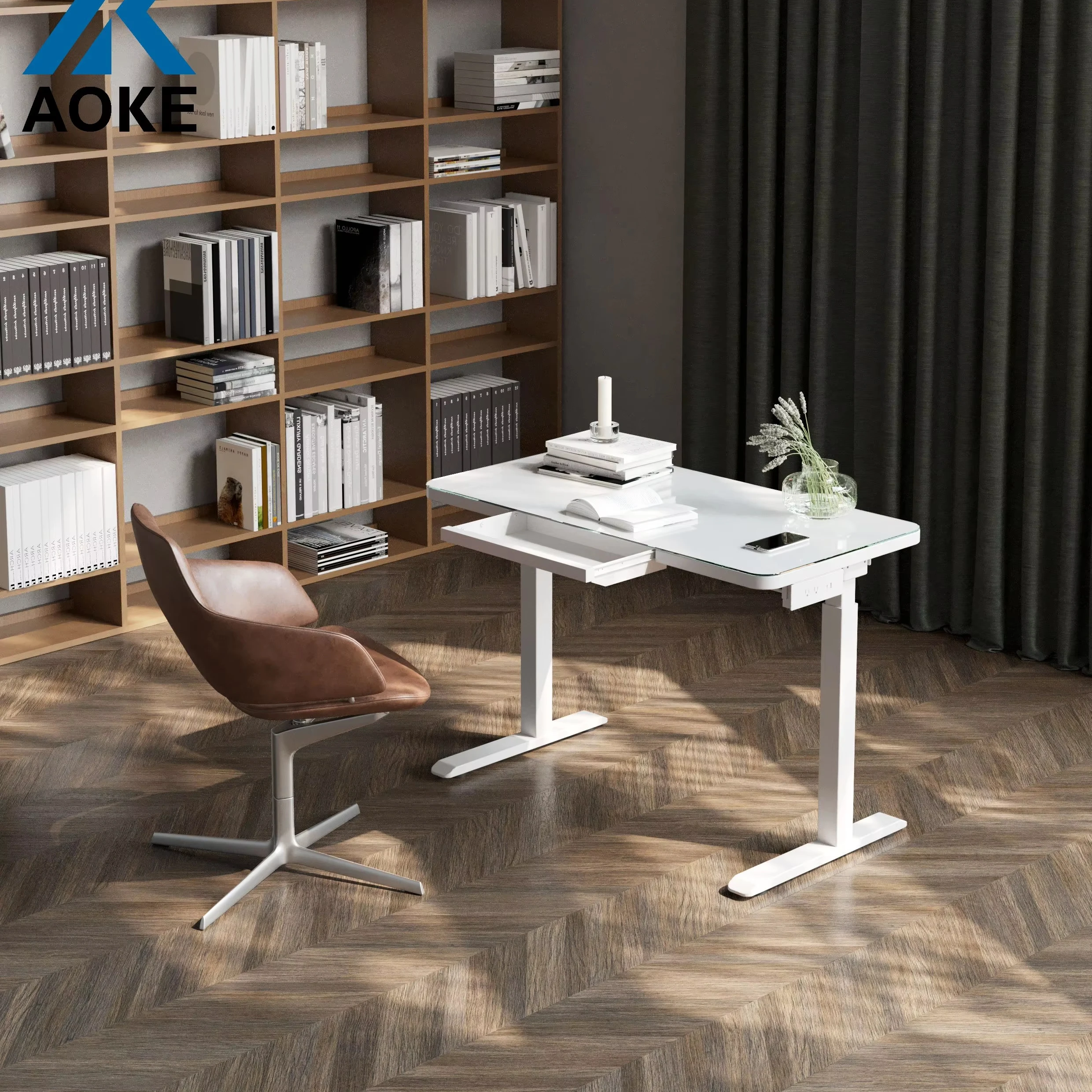 Dual Motor Settle Electric Rectangular Sit-Stand Desk 3-Stage   Adjustable Electric Standing Desk White