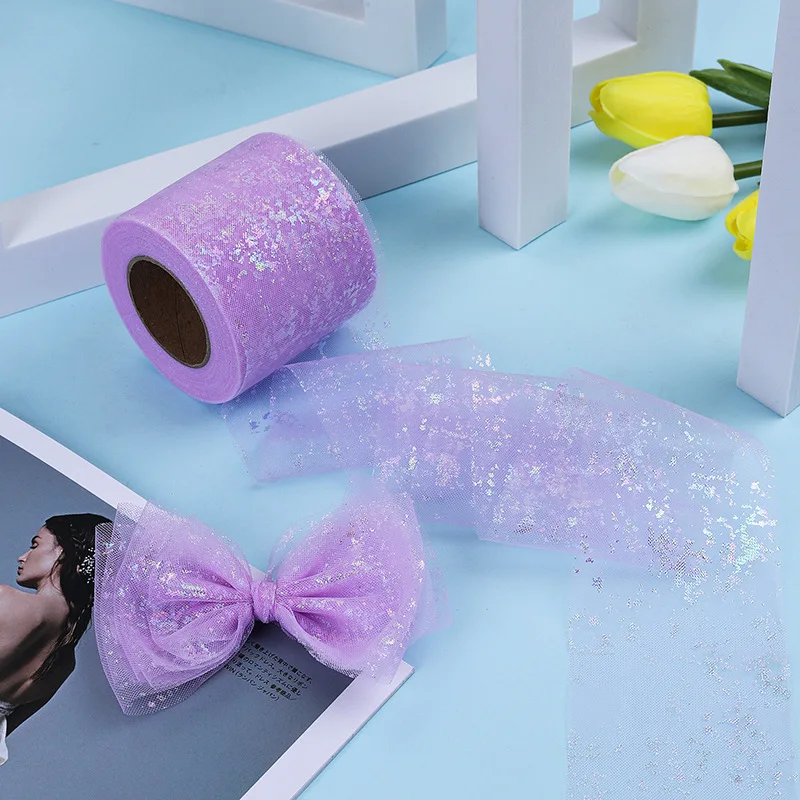 6cm *25 yards tulle satin ribbon phantom map DIY bow headdress mesh ribbon gift packaging ribbon
