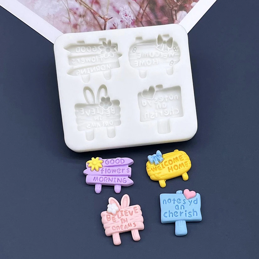Signpost  Road Signs Silicone Sugarcraft Mold Chocolate Cupcake Baking Fondant Cake Decorating Tools
