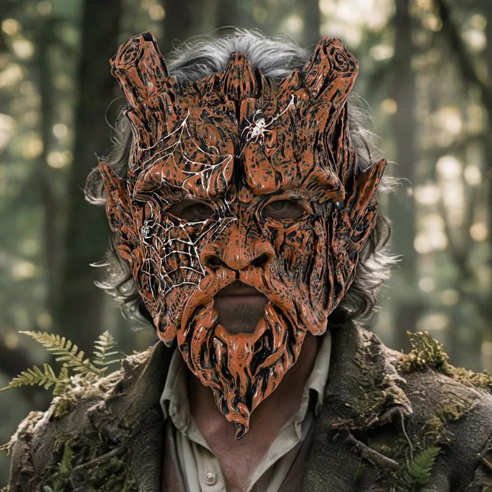 Half Face Tree Spirit Mask Cosplay Tree Monster Skull Masks Halloween Carnival Masquerade Dress Up Purim Party Costume Props 4