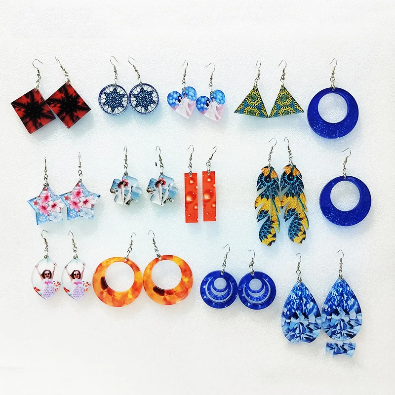 20 Pairs Sublimation Acrylic Earring Photo Frame Custom Earring Blanks For Diy Gifts