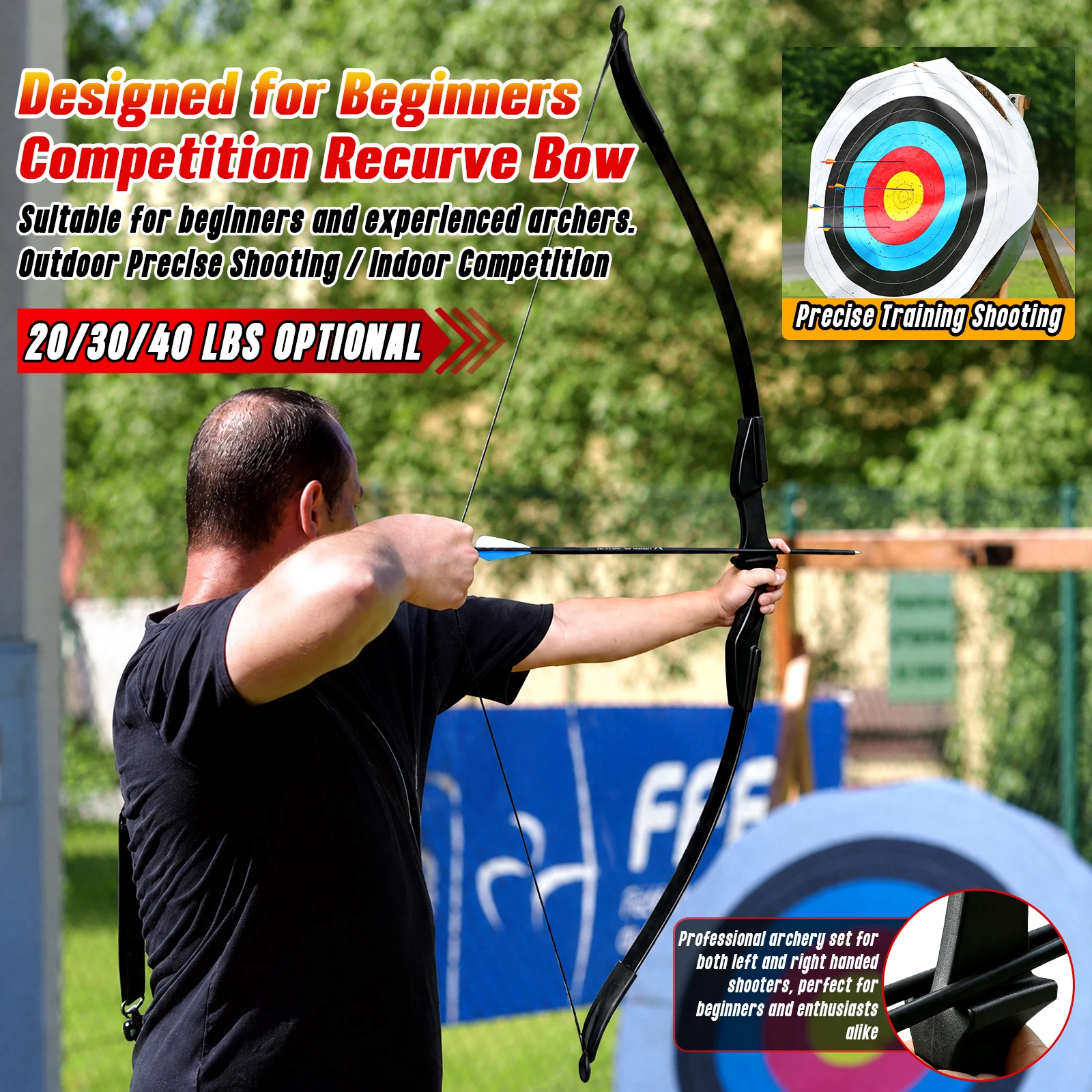 Takedown Recurve Bow and Arrow Set for Adults Beginner, 53