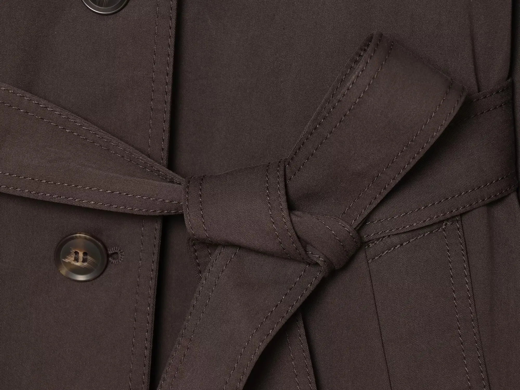 BSAY 2026 Minimalistischer Pendler-Damen-Kurzmantel mit Revers, Schulterklappen, Selbstbindegürtel, Lässige Langarm-Windjacke – Detail 6