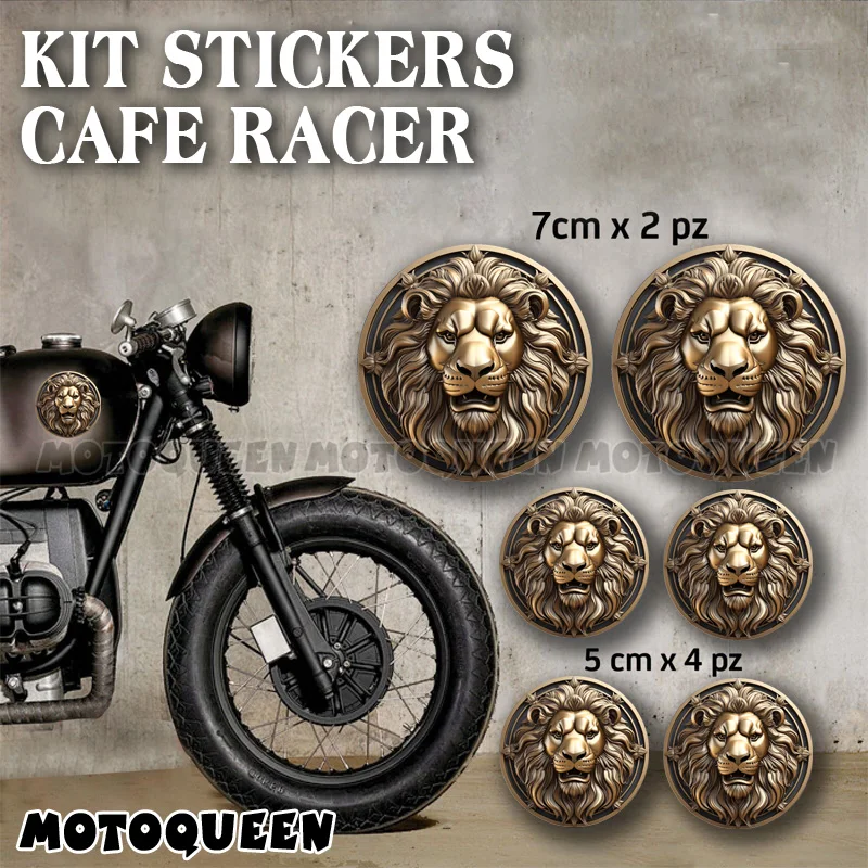 Motorcycle Fairing Helmet Tank Pad Saddlebags Side Cover Lion Decals Cafe Racer Kit Stickers For Honda Triumph Harley Suzuki bmw