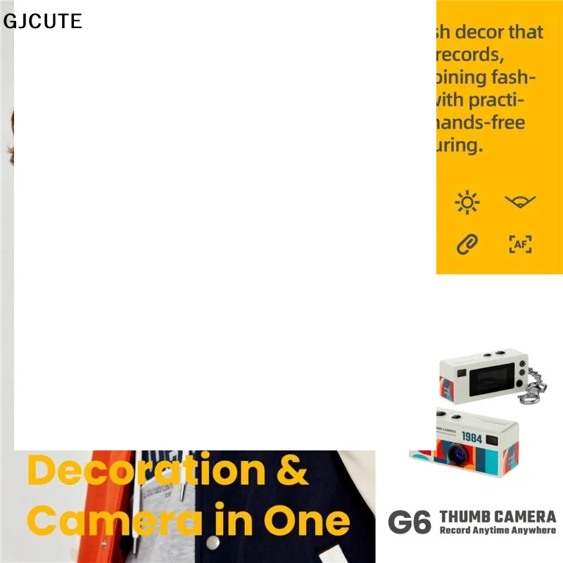 

Thumb Camera 1080P HD Mini Keychain Recorder 26g Portable AF Autofocus 130° Wide Angle Built-in Flash Multi-Color Retro Style