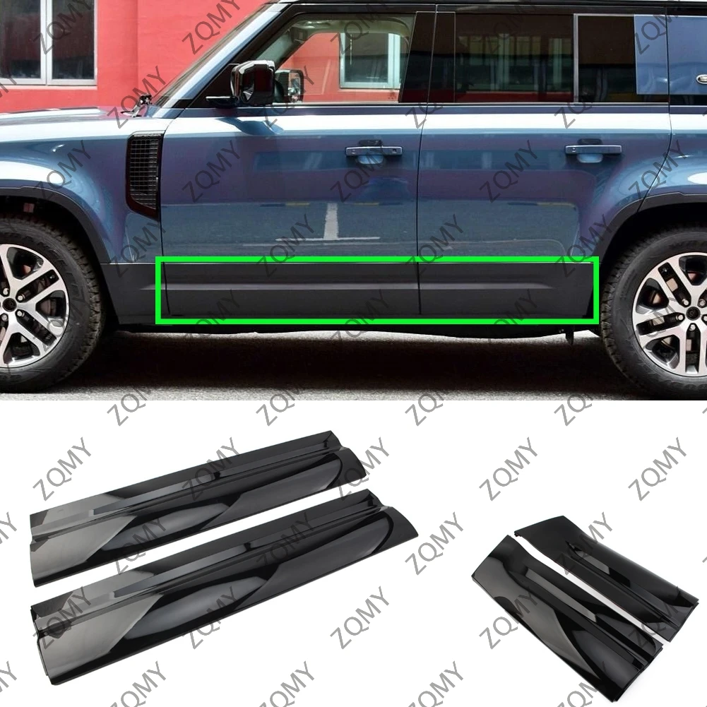 4pcs The exterior lower decorative strip of the front and rear doors For Land Rover Defender 2019 2020 2021 2022 2023 2024