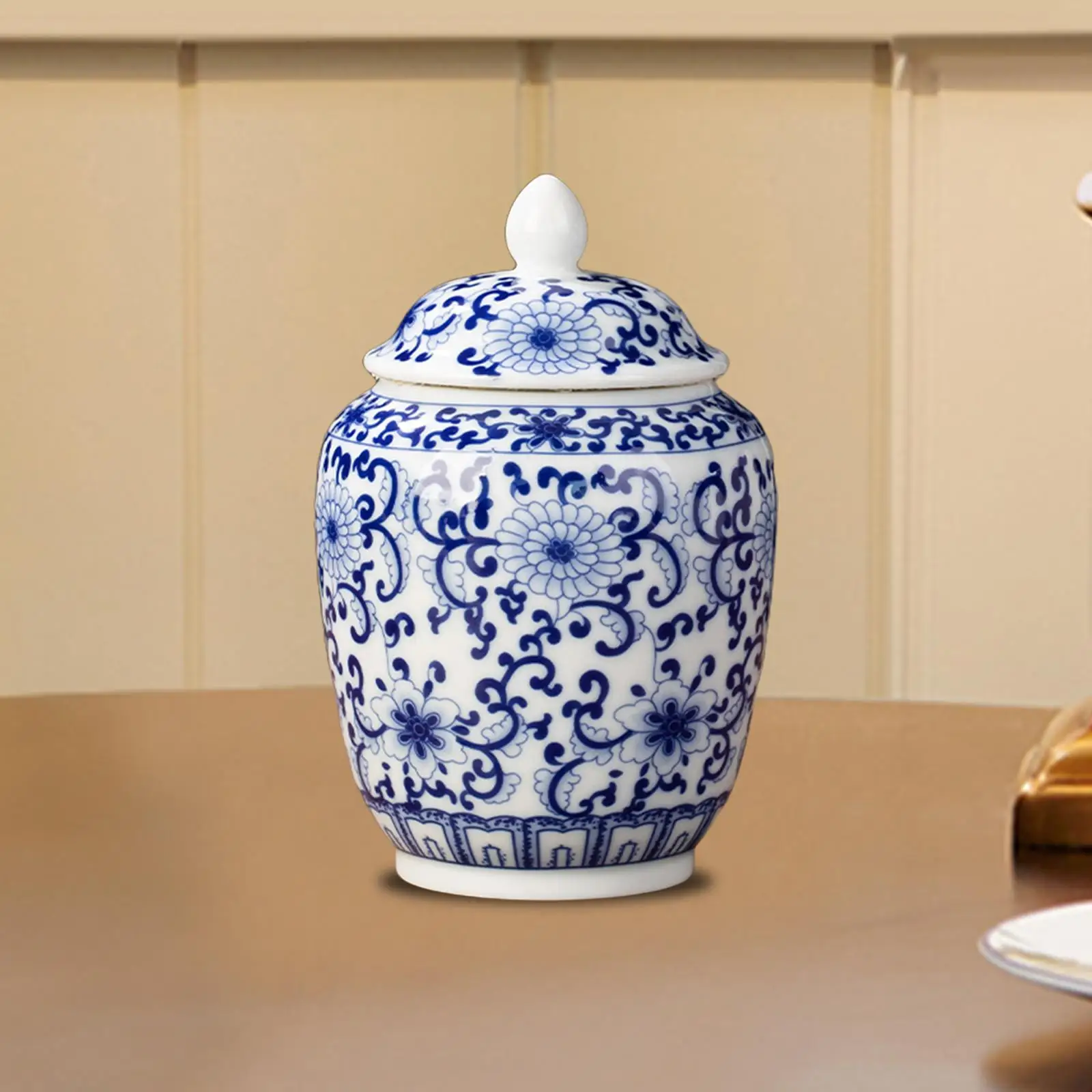 Ceramic Ginger Jar Chinese Style Multi Purpose Asian Ginger Jar for Table Decoration Countertop Wedding Home Room