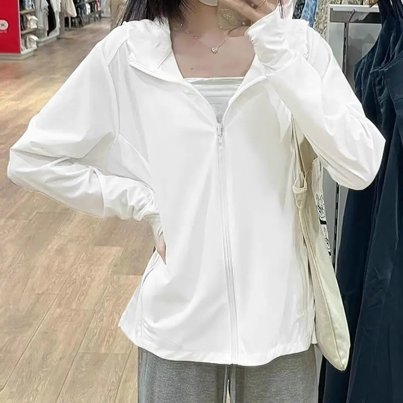 Front Shoulder Sunscreen Clothing Women's Summer 2025 New Versatile Sunscreen Clothing Ice Silk Thin Quick-drying Sports Jacket