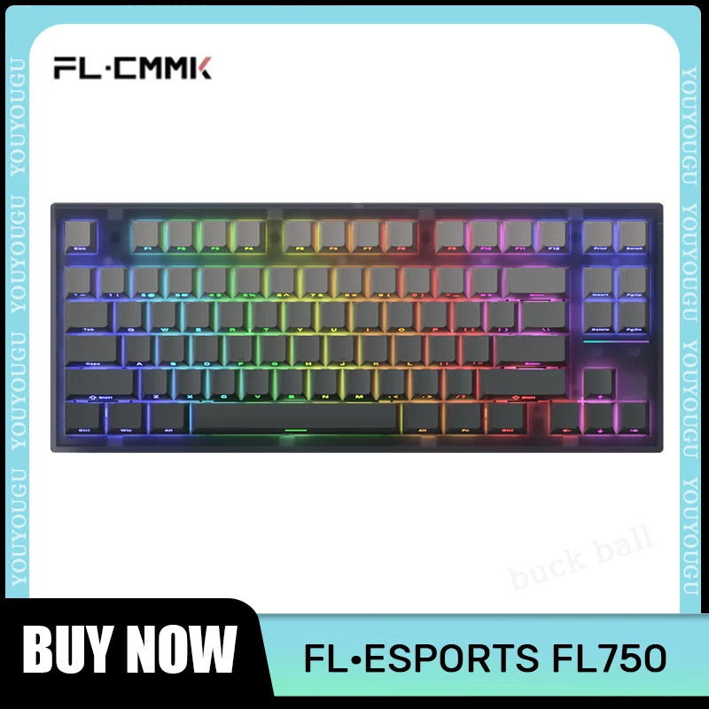 

Fl Esports Fl750 Mechanical Keyboard Wireless Bluetooth Keyboard 3 Mode Gasket Hot-Swap Rgb Custom Esports Gaming Keyboards Gift