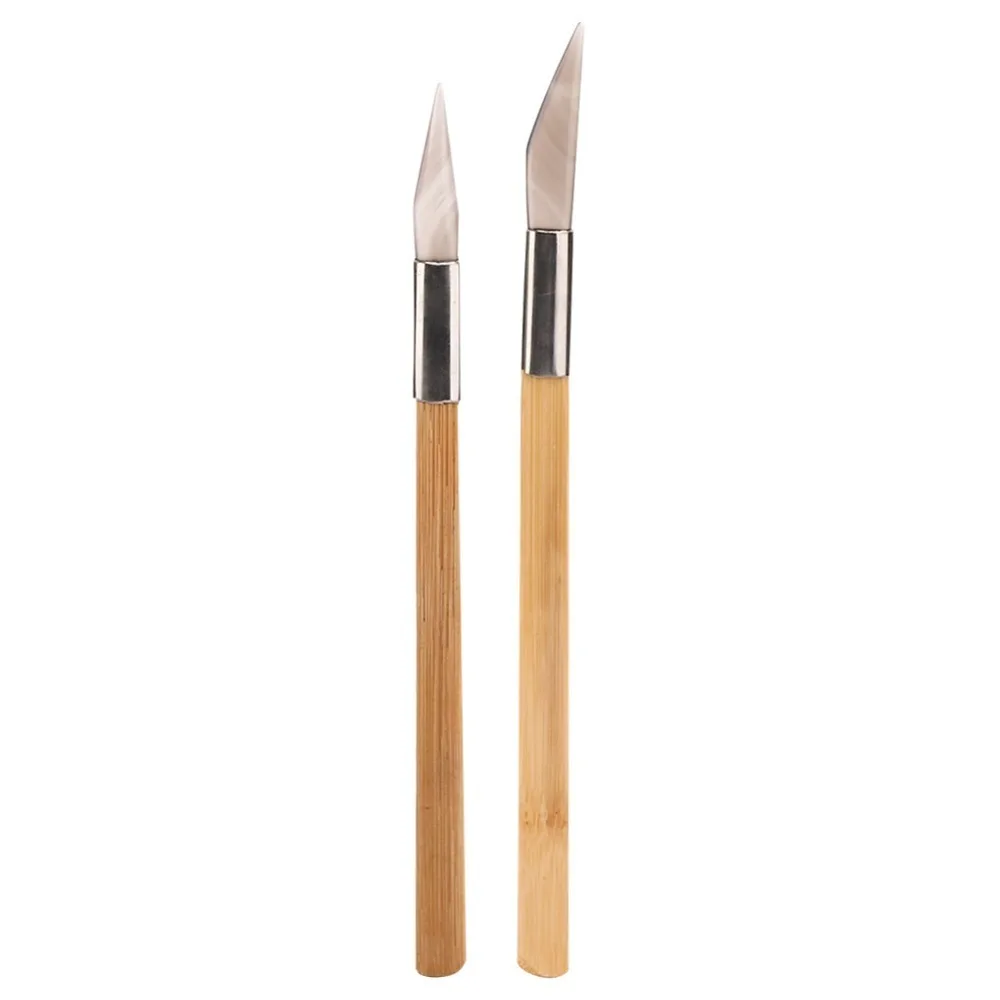 2Pcs Precision Wooden Handle Agate Burnisher Agate Material Wood Color Jewelry Polishing Tool Jewelry Tools Clay Craft