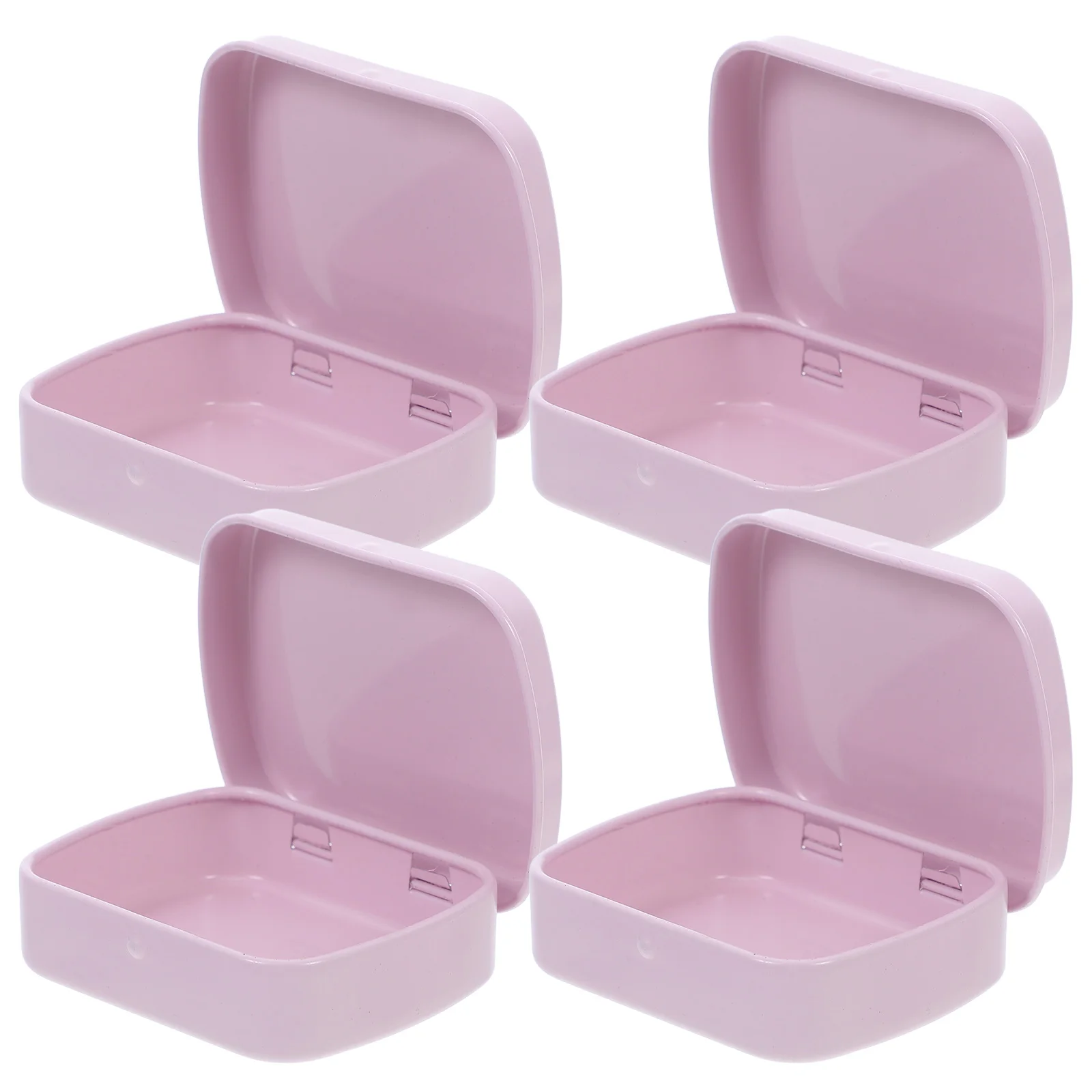 

4pcs Hinged Tin Boxes Square Metal Empty Containers Small Jewelry Storage Portable Organizer Cookie Tins Case