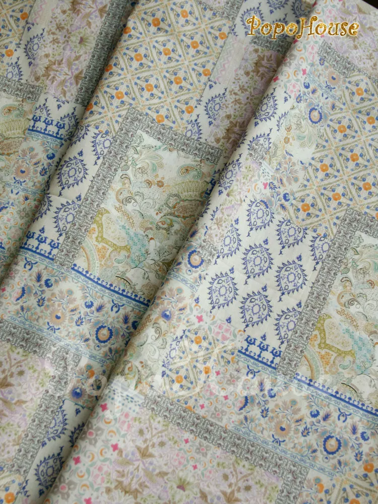 145 x 50 cm großer Patchwork-Stoff aus leichter Baumwolle für den Sommer – perfekt für Kleider, Puppenkleidung und DIY-Bastelarbeiten – Detail 3