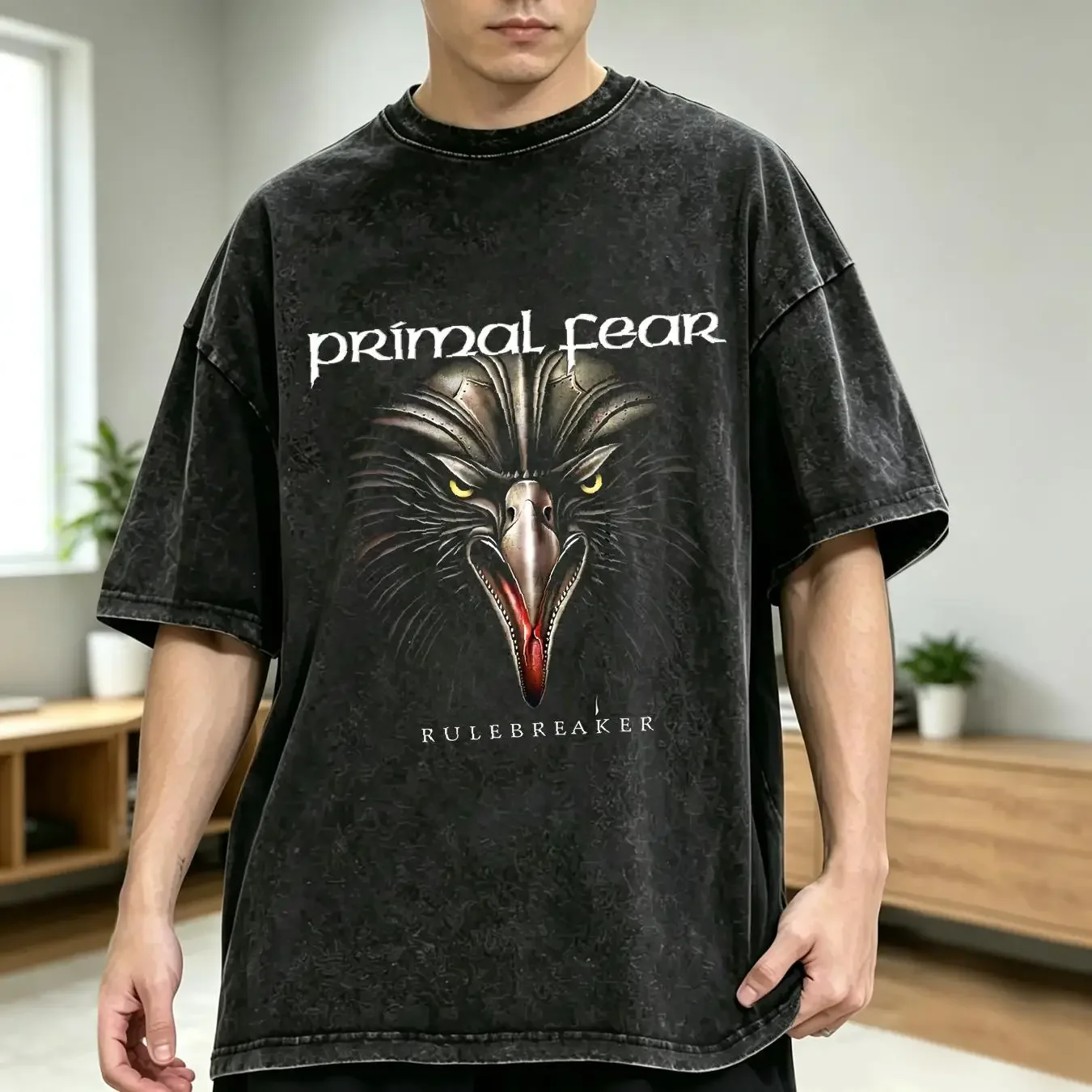 washed T Shirt Primal Fear Rulebreaker Cotton All Sizes CB1264 long sleeves vintage Washed Comfortable Versatile Slightly