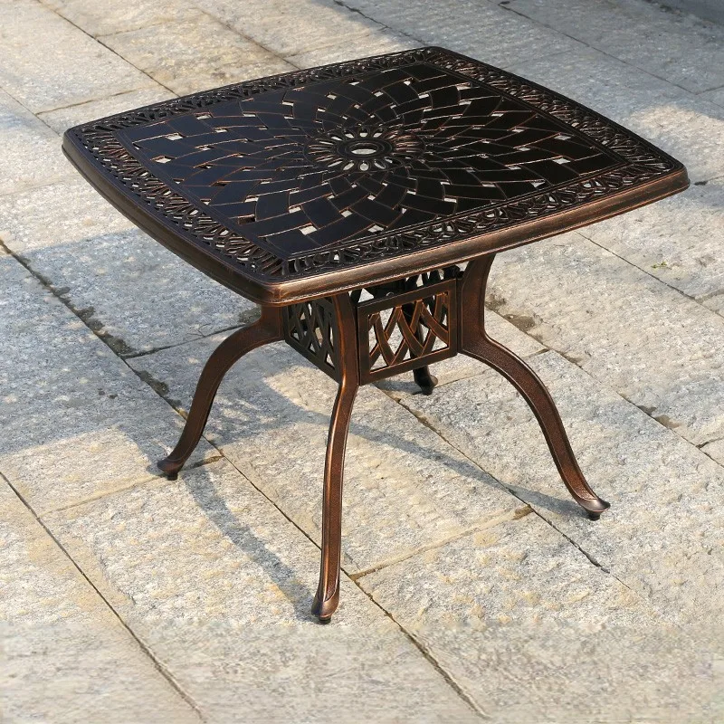 

Outdoor Cast Aluminum Single Table Dining Table Garden Courtyard Balcony Coffee Waterproof Sun-Proof UV-Resistant Durablepromote