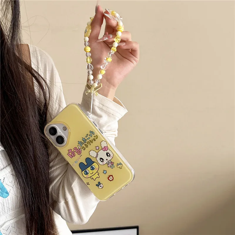 Ins Korean Japanese Anime Lovely Cartoon Yellow Phone Case For iPhone 16 14 12 13 11 15 Pro Max 14 15 Plus Y2K Kawaii Back Cover