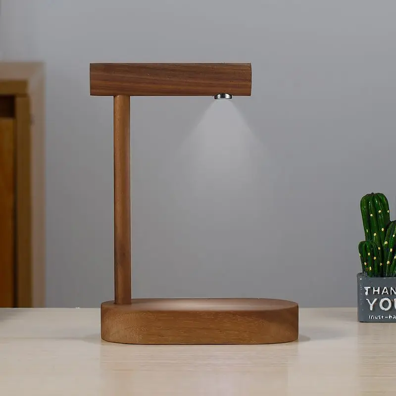 

Прикроватный небольшой ночник из массива дерева, вращающийся переключатель, светодиодный белый окружающий свет, черный орех, настольная лампа для спальни