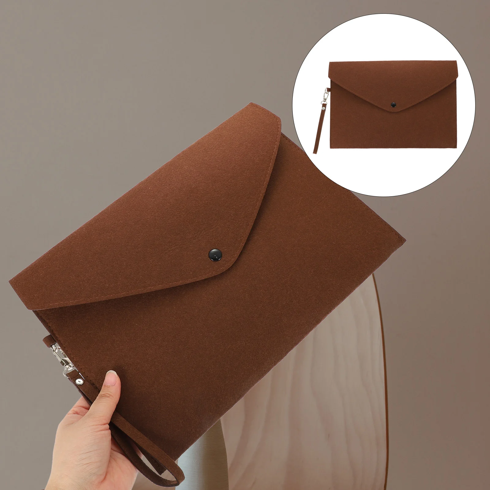 Paper Organizer Folder Felt Bags Office A4 File Pouch Decor Coffee Cloth Portable Envelope Travel