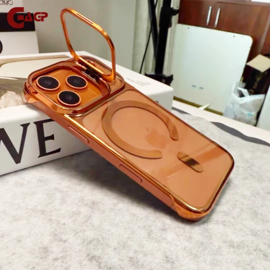 Ultra Thin Borderless Magnetic Transparent Phone Case For iPhone 17 16 15 14 Pro Max 17Air 13 Lens Bracket Minimalist Half Cover