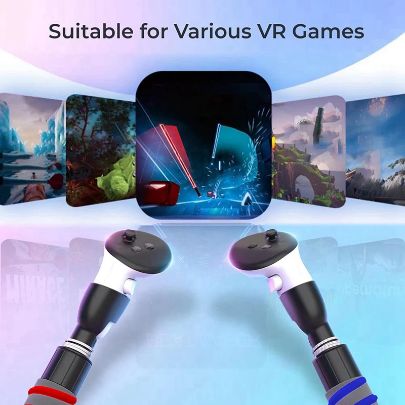 مقابض تحكم ABDJ-VR تعزز تجربة لعبة الواقع الافتراضي لألعاب Beat Saber Gorilla Tag VR لوحدة تحكم Meta Quest 3