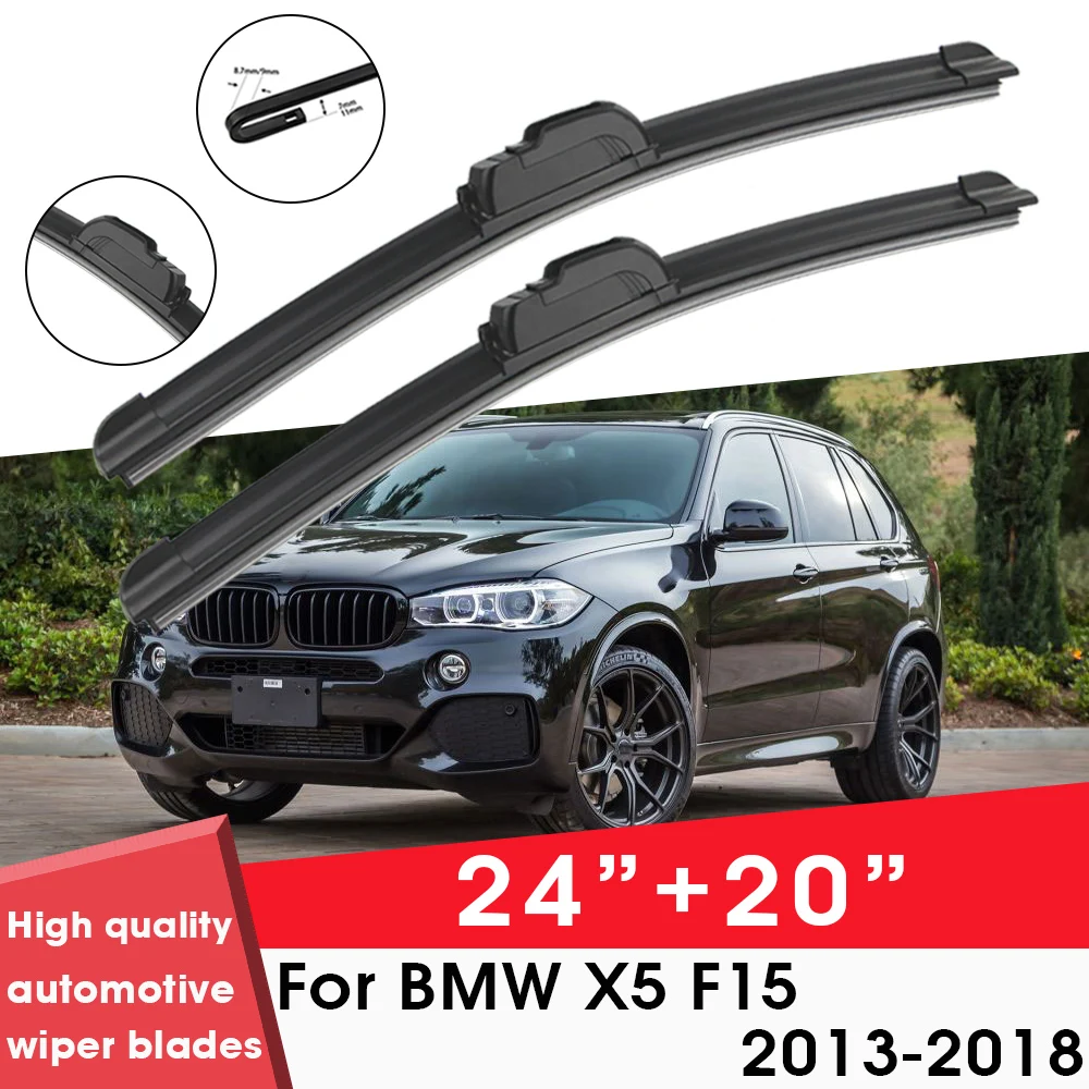 

Car Wiper Blade Blades For BMW X5 F15 2013-2018 24"+ 20" Windshield Windscreen Clean Naturl Rubber Cars Wipers Accessories