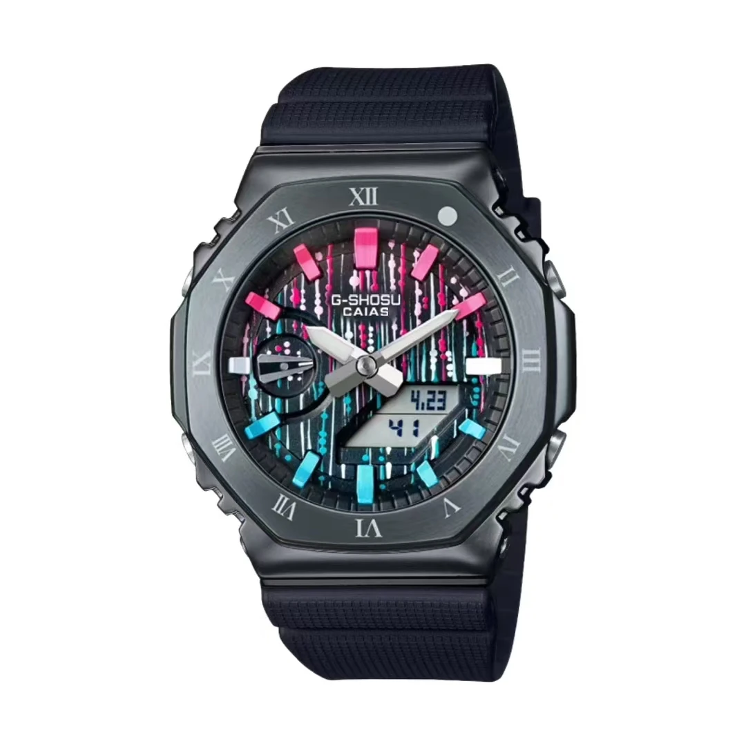 Image of Unisex-Sport-Digitaluhr G-SHOSU – Weltzeit, Legierung, LED, Dual-Display, Weltzeit, Oak-Serie